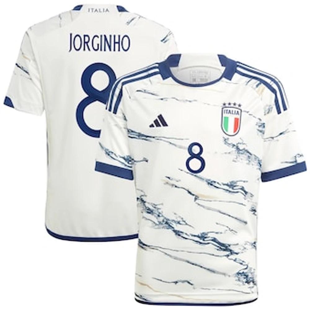 Youth adidas Jorginho White Italy National Team 2023 Away - Replica Player Jersey