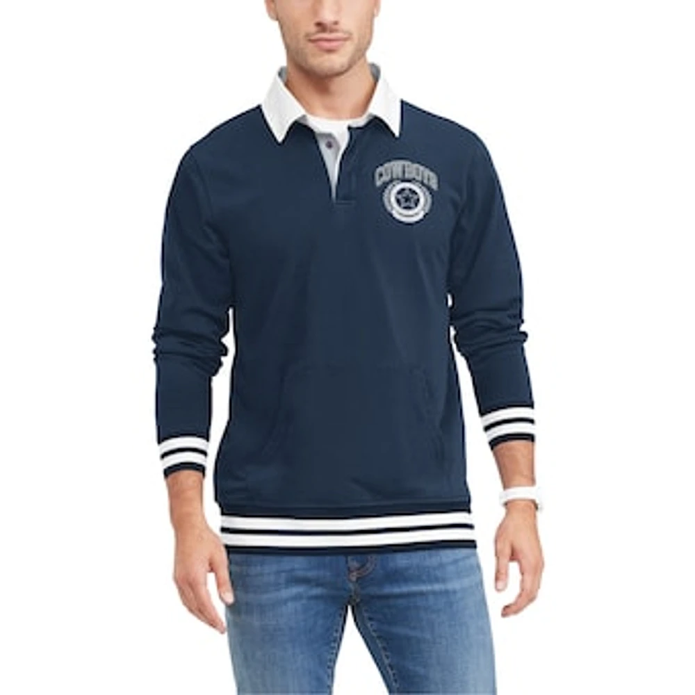 Men's Tommy Hilfiger Navy Dallas Cowboys Cody Rugby - Long Sleeve Polo