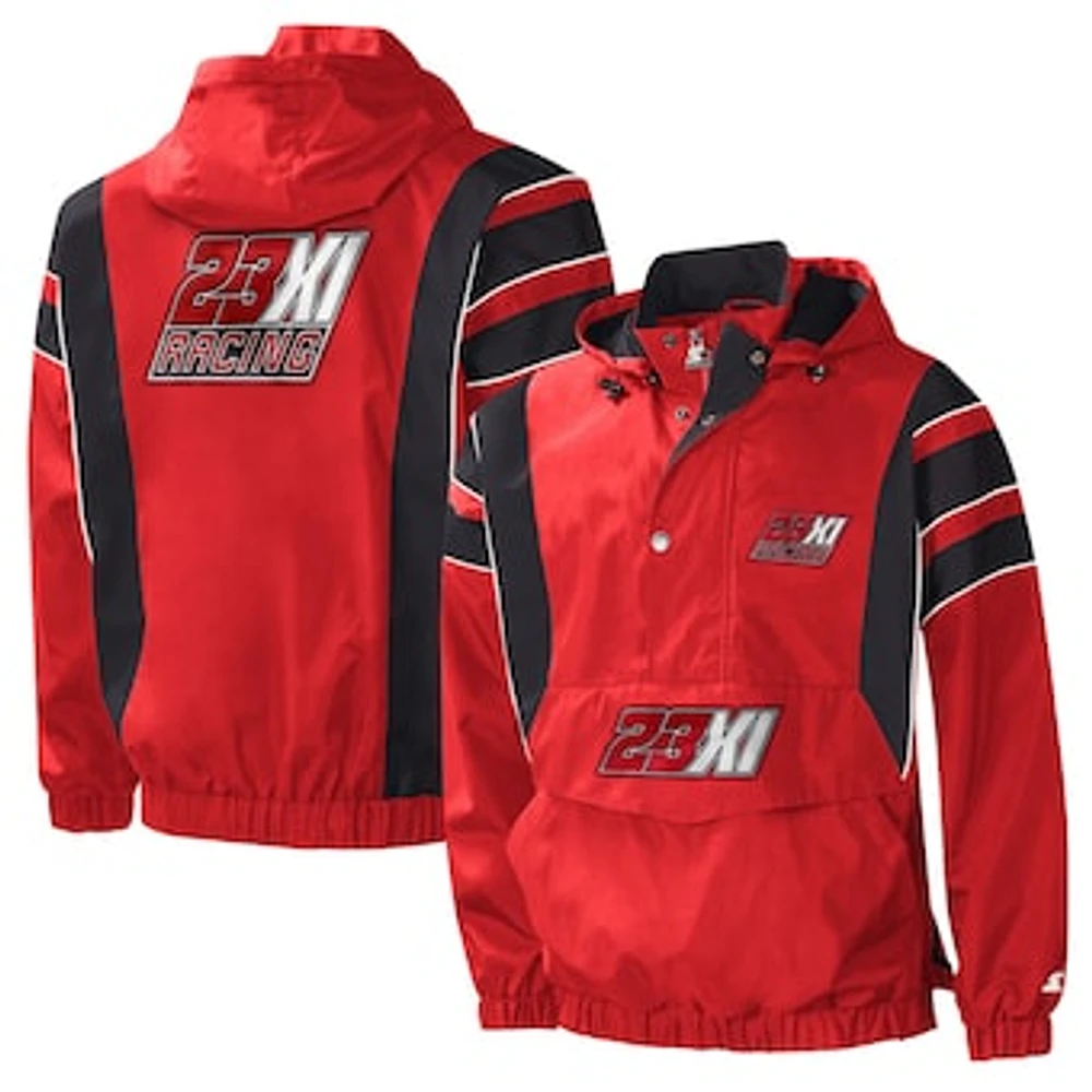 Men's Starter Red/Black 23XI Racing Impact Half-Snap Pullover Jacket