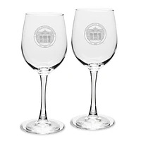 Emporia State Hornets Primary Logo 12oz. 2-Piece Traditional White Wine Glass Set