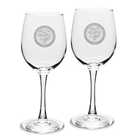 Eastern Oregon Mountaineers Primary Logo 12oz. 2-Piece Traditional White Wine Glass Set