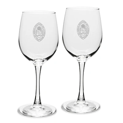 Bard College Raptors Logo 12oz. 2-Piece Traditional White Wine Glass Set