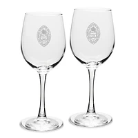 Bard College Raptors Logo 12oz. 2-Piece Traditional White Wine Glass Set