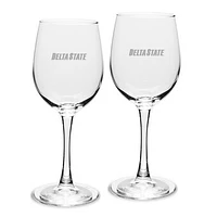 Delta State Statesmen 12oz. 2-Piece Traditional White Wine Glass Set