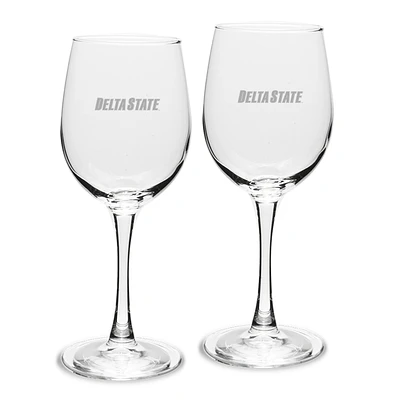 Delta State Statesmen 12oz. 2-Piece Traditional White Wine Glass Set