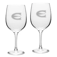 Emporia State Hornets Logo 19oz. 2-Piece Traditional Red Wine Table Glass Set