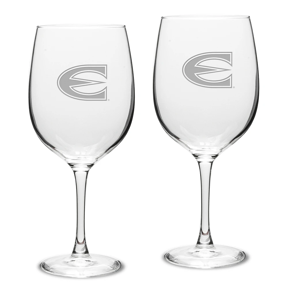 Emporia State Hornets Logo 19oz. 2-Piece Traditional Red Wine Table Glass Set