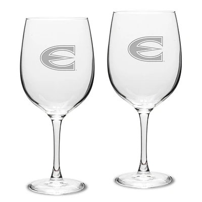 Emporia State Hornets Logo 19oz. 2-Piece Traditional Red Wine Table Glass Set