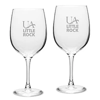 Arkansas Little Rock Trojans 19oz. 2-Piece Traditional Red Wine Table Glass Set