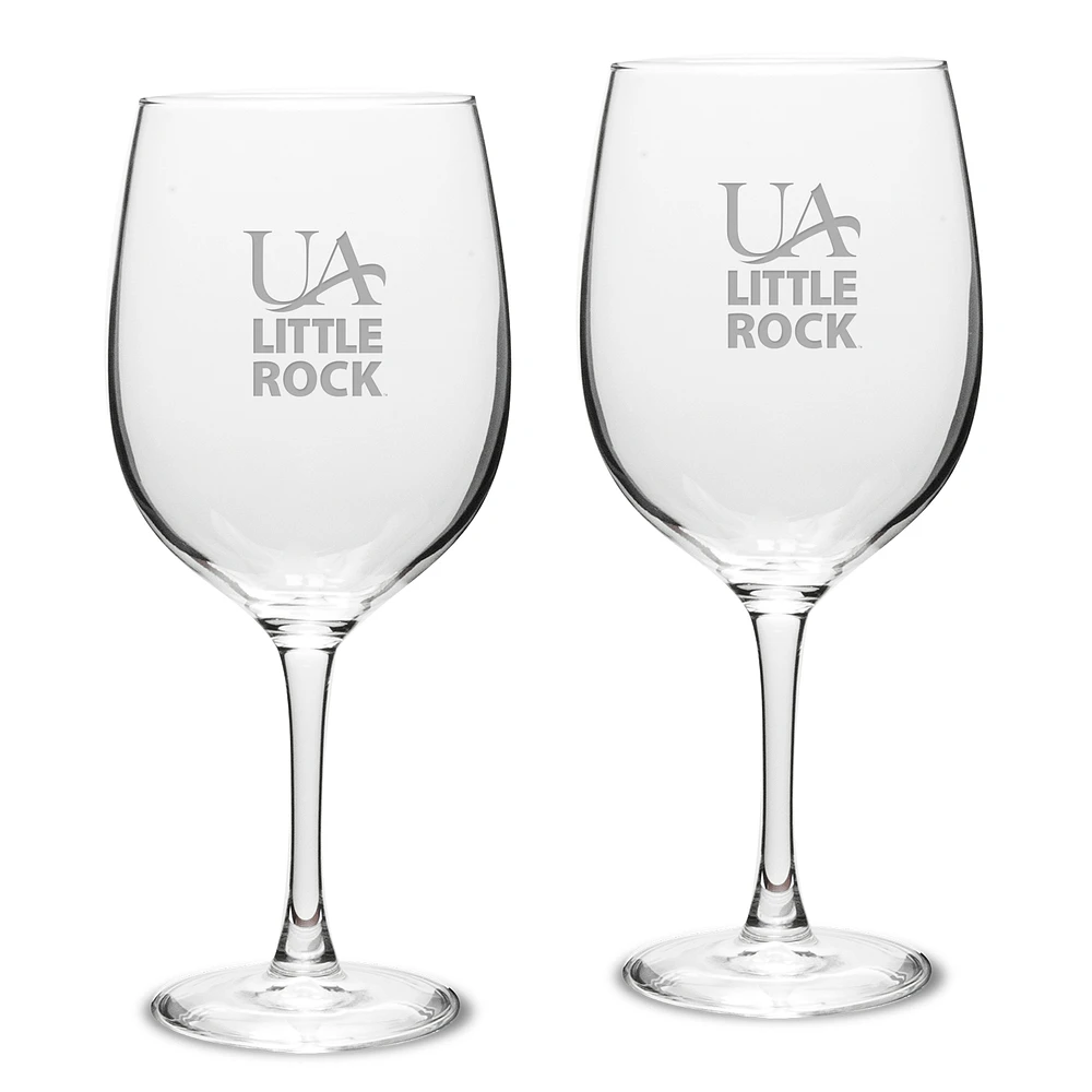 Arkansas Little Rock Trojans 19oz. 2-Piece Traditional Red Wine Table Glass Set
