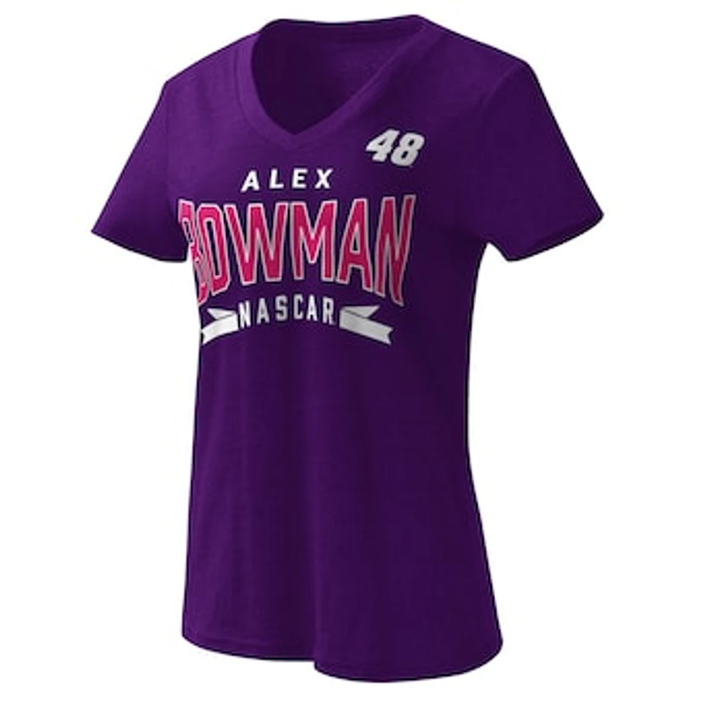 Women's G-III 4Her by Carl Banks Purple Alex Bowman Dream Team V-Neck T-Shirt