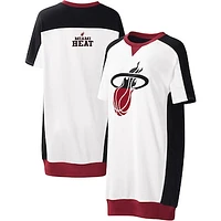 Women's G-III 4Her by Carl Banks White Miami Heat Free Throw T-Shirt Dress