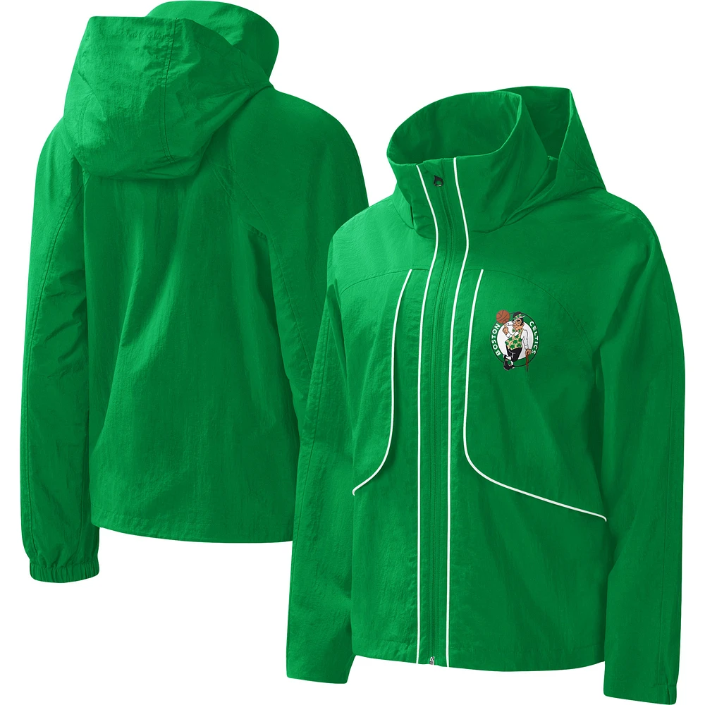 Women's G-III 4Her by Carl Banks Kelly Green Boston Celtics Last Shot Full-Zip Hoodie