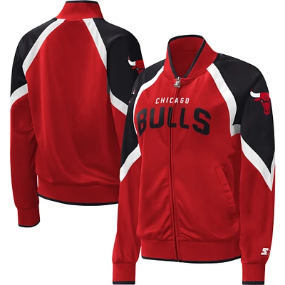 Women's Starter Red Chicago Bulls Slam Dunk Raglan Full-Zip Track Jacket