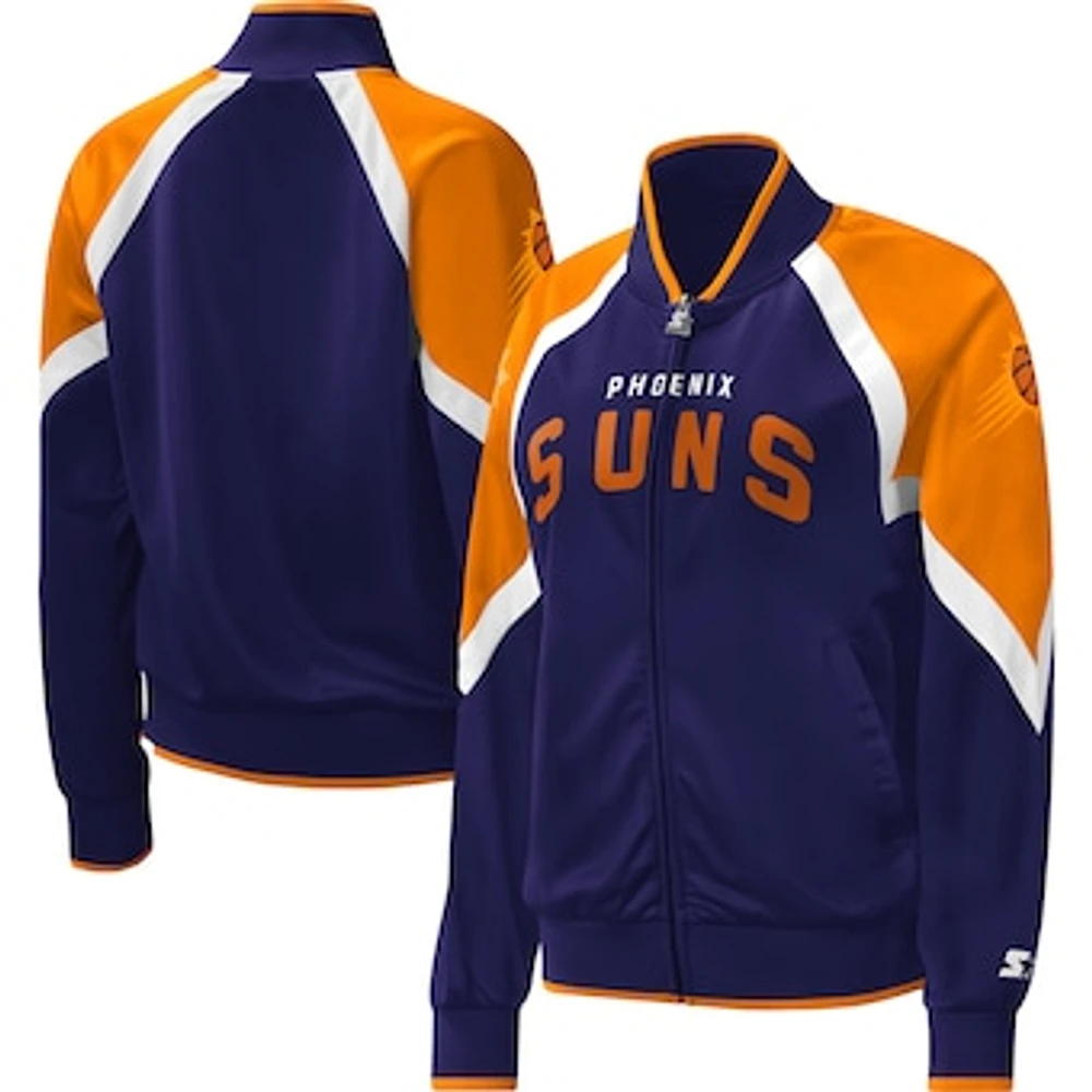 Women's Starter Purple Phoenix Suns Slam Dunk Raglan Full-Zip Track Jacket