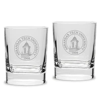 Arkansas Tech 2-Piece 11.75oz. Luigi Bormioli Square Double Old Fashion Glass Set