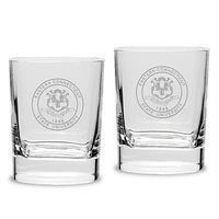 Eastern Connecticut State Warriors 2-Piece 11.75oz. Luigi Bormioli Square Double Old Fashion Glass Set