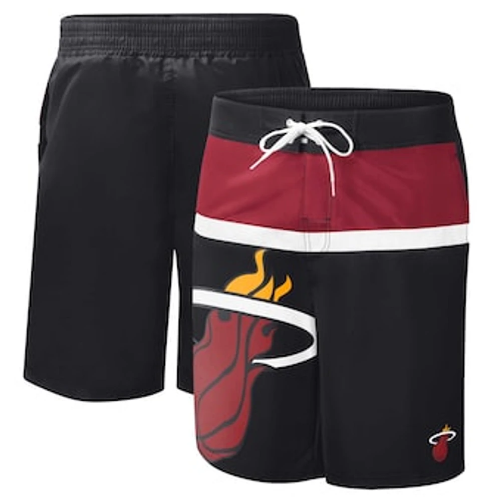 Men's G-III Sports by Carl Banks Black Miami Heat Sea Wind Swim Trunks