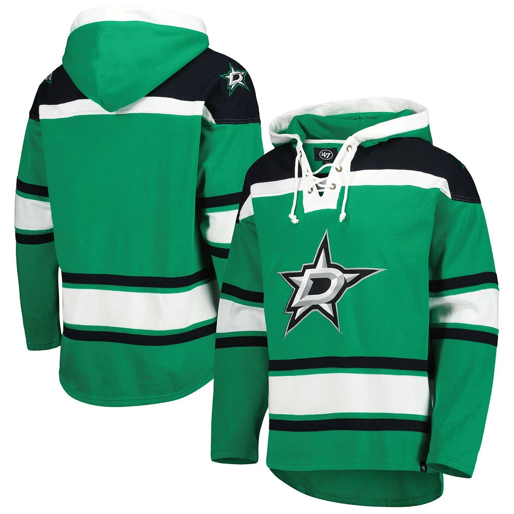 Men's '47 Kelly Green Dallas Stars Superior Lacer Pullover Hoodie