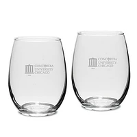 Concordia University (IL) Cougars 15oz. 2-Piece Stemless Wine Glass Set