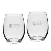 Concordia University (IL) Cougars 15oz. 2-Piece Stemless Wine Glass Set