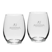 Augustana Vikings 15oz. 2-Piece Stemless Wine Glass Set