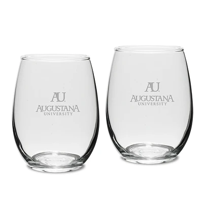 Augustana Vikings 15oz. 2-Piece Stemless Wine Glass Set