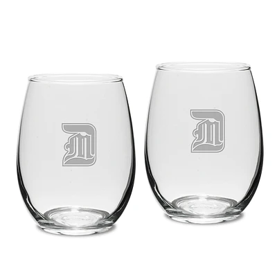 Detroit Mercy Titans Team 15oz. 2-Piece Stemless Wine Glass Set