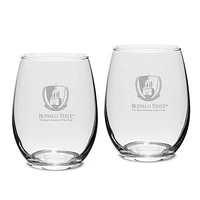 Buffalo State Bengals 15oz. 2-Piece Stemless Wine Glass Set