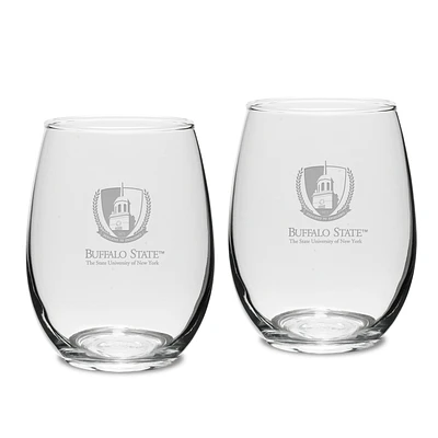 Buffalo State Bengals 15oz. 2-Piece Stemless Wine Glass Set