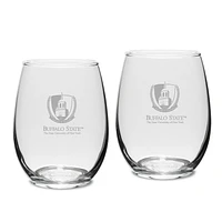 Buffalo State Bengals 15oz. 2-Piece Stemless Wine Glass Set