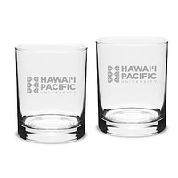 Hawaii Pacific Sharks 14oz. 2-Piece Classic Double Old-Fashioned Glass Set