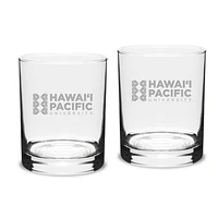 Hawaii Pacific Sharks 14oz. 2-Piece Classic Double Old-Fashioned Glass Set