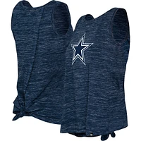 Women's New Era Navy Dallas Cowboys Space Dye Tie-Back Tank Top