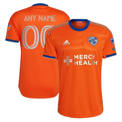 Men's adidas Orange FC Cincinnati 2023 Juncta Juvant Kit Authentic Custom Jersey