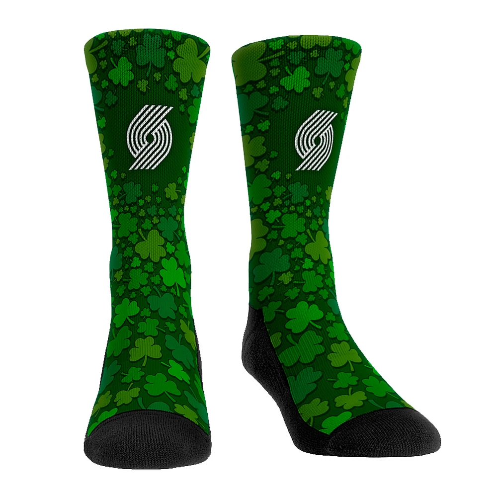 Rock Em Socks Portland Trail Blazers St. Paddy's Day Shamrock Crew Socks
