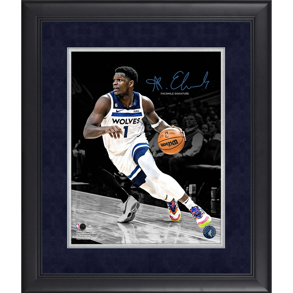 Anthony Edwards Minnesota Timberwolves Facsimile Signature Framed 11" x 14" Spotlight Photograph