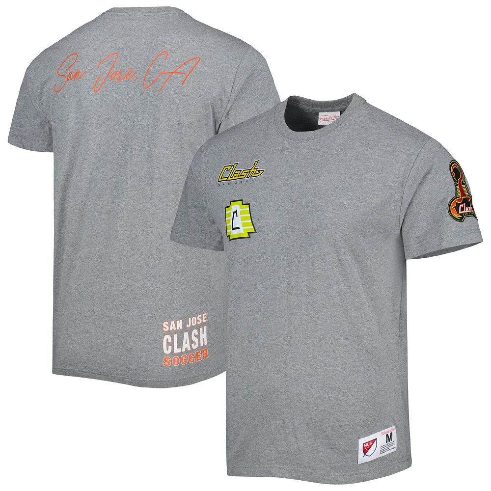 Men's Mitchell & Ness Gray San Jose Earthquakes City Tee