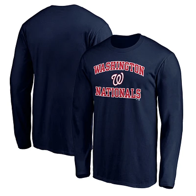 Men's Navy Washington Nationals Team Heart & Soul Long Sleeve T-Shirt