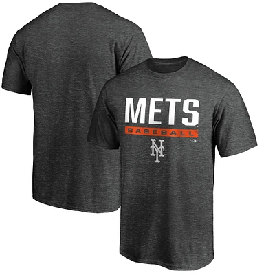 Men's Charcoal New York Mets Team Win Stripe T-Shirt