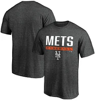 Men's Charcoal New York Mets Team Win Stripe T-Shirt