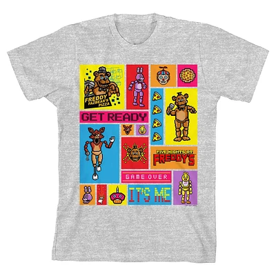Youth BIOWORLD Heather Gray Five Nights at Freddy's T-Shirt
