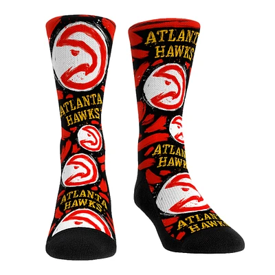 Unisex Rock Em Socks Atlanta Hawks Allover Logo & Paint Crew Socks