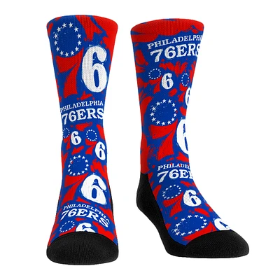 Unisex Rock Em Socks Philadelphia 76ers Allover Logo & Paint Crew Socks