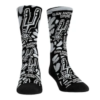 Unisex Rock Em Socks San Antonio Spurs Allover Logo & Paint Crew Socks