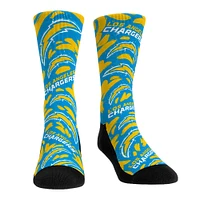 Unisex Rock Em Socks Los Angeles Chargers Allover Logo & Paint Crew Socks