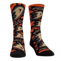 Unisex Rock Em Socks Anaheim Ducks Allover Logo & Paint Crew Socks