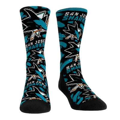 Unisex Rock Em Socks San Jose Sharks Allover Logo & Paint Crew