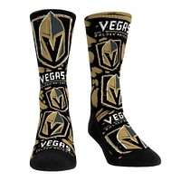 Unisex Rock Em Socks Vegas Golden Knights Allover Logo & Paint Crew Socks