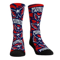 Unisex Rock Em Socks Washington Capitals Allover Logo & Paint Crew Socks